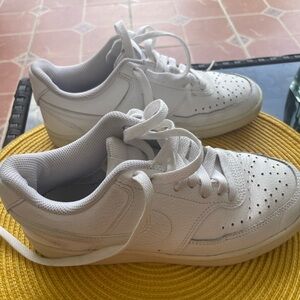 Nike White Sneakers Low-Top Leather Perforated